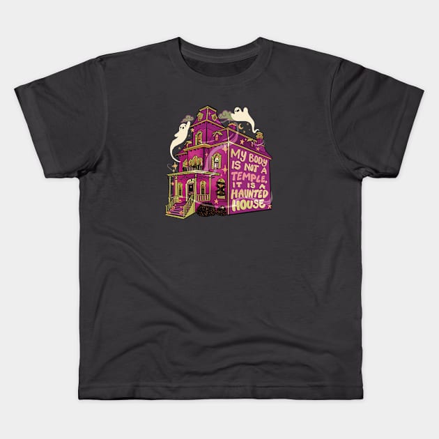 My body is a Haunted House Kids T-Shirt by Liberal Jane Illustration